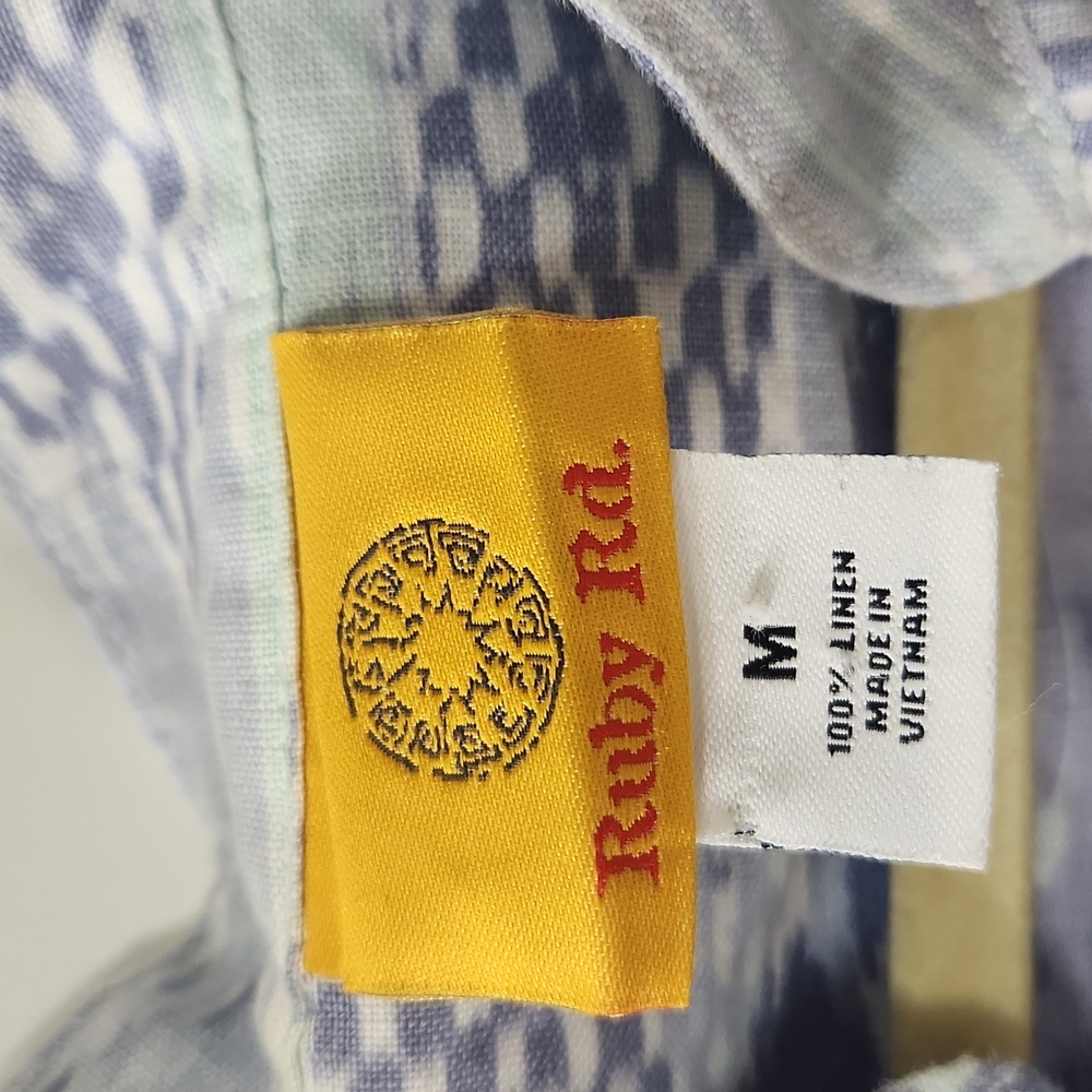 Ruby Rd. Linen Button Down Tunic Medium Blue - image 2